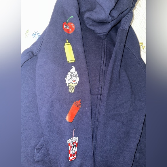 VANS Off The Wall Diner Navy Blue Hoodie - Picture 4 of 6